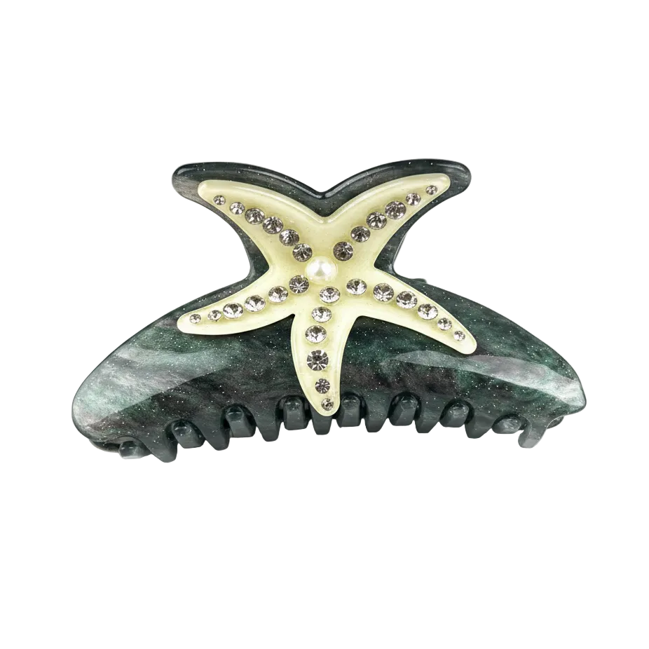 SSR Rhinestone Pearl Starfish Hair Claw Clip