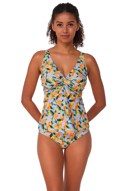 Sunsets Forever Cup Sized Underwire Tankini Top - Clementine