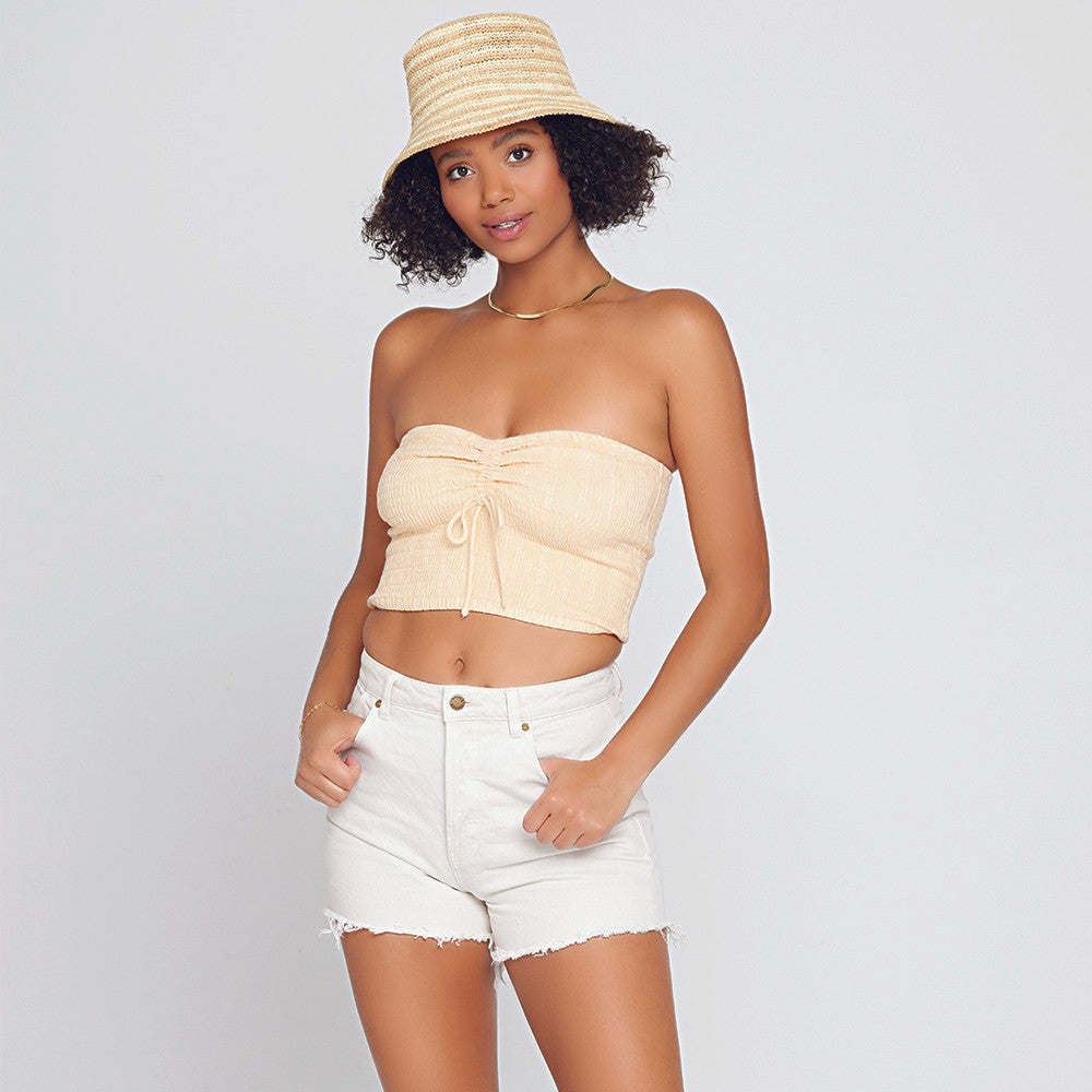 L Space Isadora Bucket Hat - Natural Stripe