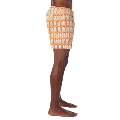 Fair Harbor The Bungalow Men's Swim Trunk Boardshort - Orange Birds of Paradise - FINAL SALE