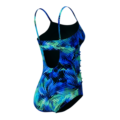 Speedo Women's Adjustable Printed Shirred One Piece - Anthracite