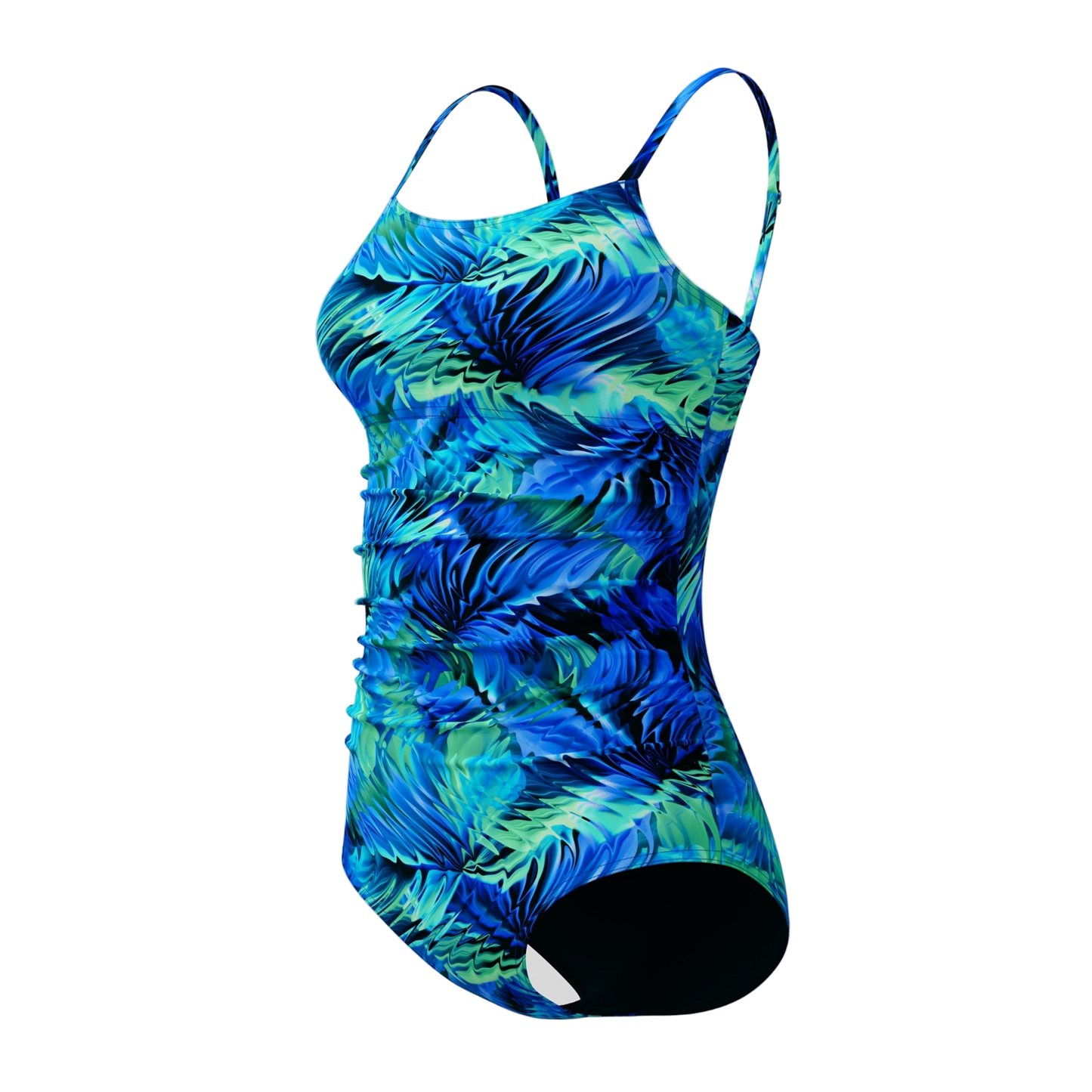 Speedo Women's Adjustable Printed Shirred One Piece - Anthracite