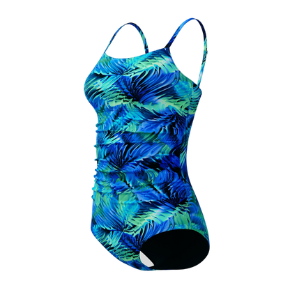 Speedo Women's Adjustable Printed Shirred One Piece - Anthracite