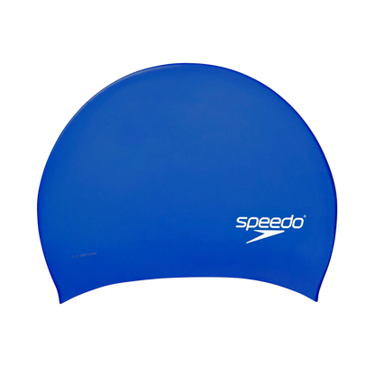 Speedo Silicone Long Hair Adult Swim Cap - Blue