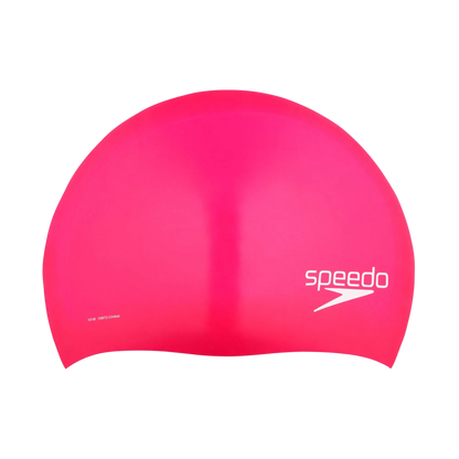 Speedo Silicone Long Hair Adult Swim Cap - Pink
