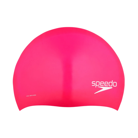 Speedo Silicone Long Hair Adult Swim Cap - Pink