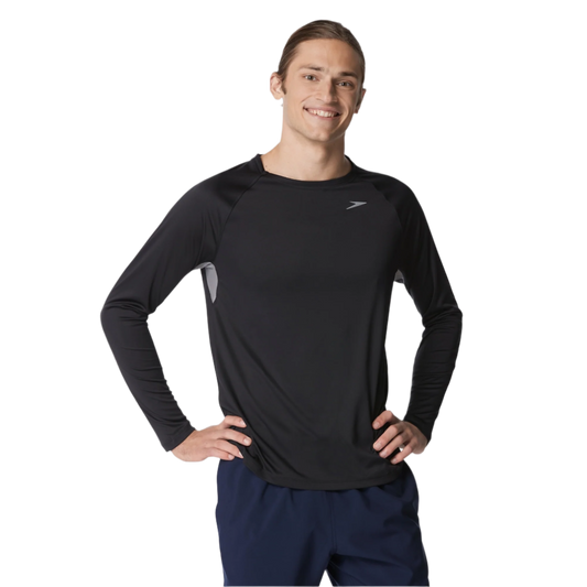 Speedo Baybreeze Long Sleeve Swim Shirt Rashguard - Black