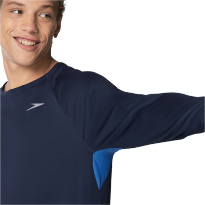 Speedo Men's Long Sleeve Swim Shirt Rashguard - Peacoat