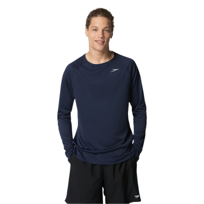 Speedo Men's Long Sleeve Swim Shirt Rashguard - Peacoat