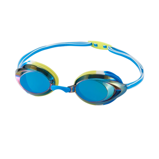 Speedo Jr. Vanquisher 2.0 Mirrored Kids Performance Swim Goggle - Blue Metallic