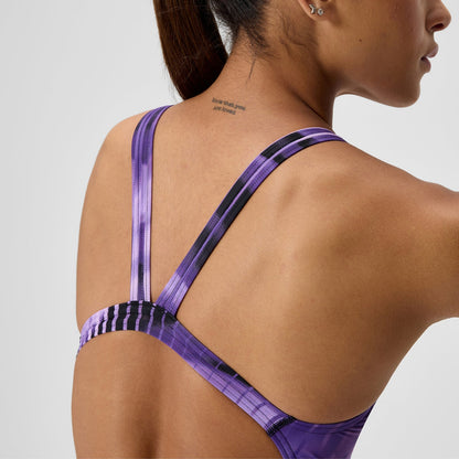 Speedo Women's Leaderback One Piece Swimsuit - Linear Lava Purple