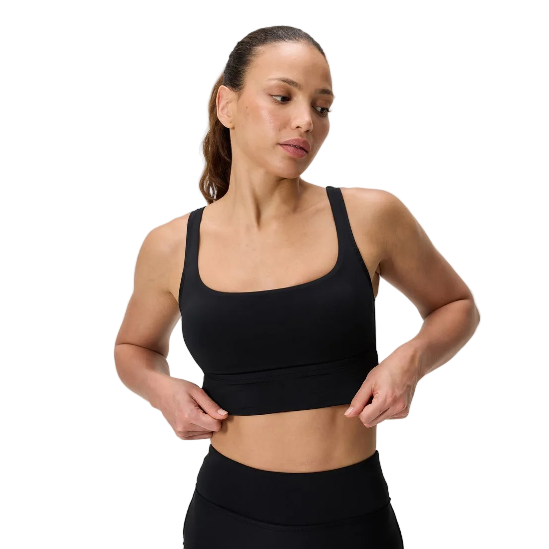 Speedo Solid Square Neck Bikini Top - Anthracite