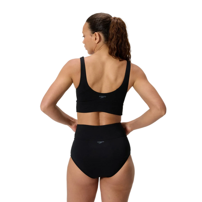 Speedo Solid Square Neck Bikini Top - Anthracite