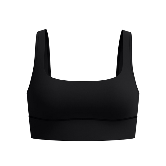 Speedo Solid Square Neck Bikini Top - Anthracite