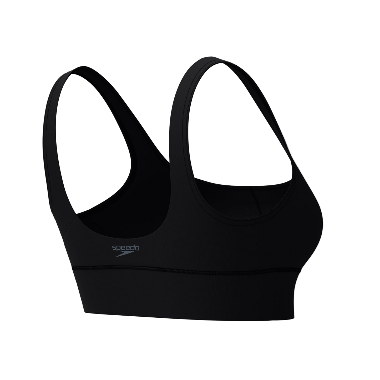 Speedo Solid Square Neck Bikini Top - Anthracite