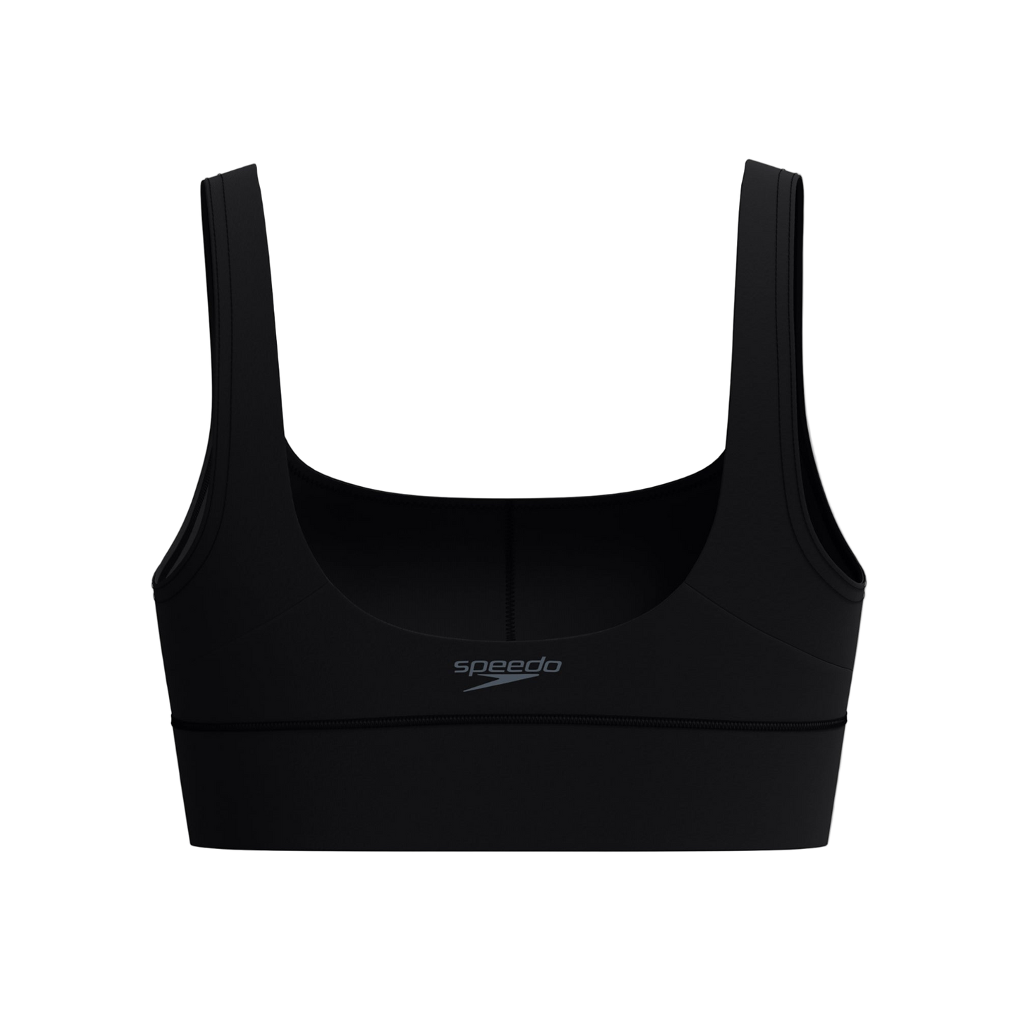 Speedo Solid Square Neck Bikini Top - Anthracite