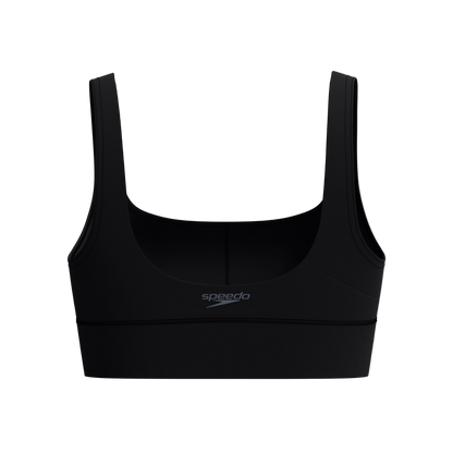 Speedo Solid Square Neck Bikini Top - Anthracite