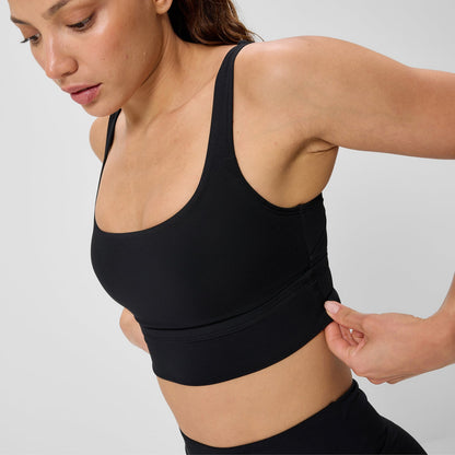 Speedo Solid Square Neck Bikini Top - Anthracite
