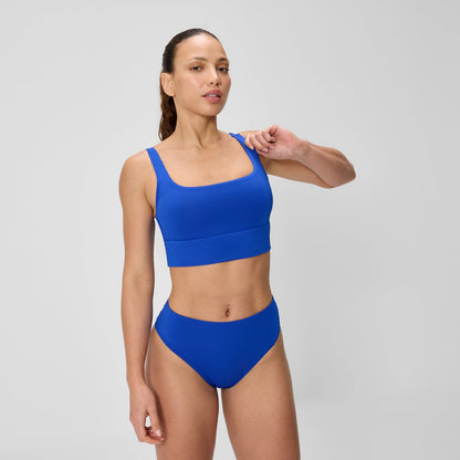 Speedo Solid Square Neck Bikini Top - Sapphire