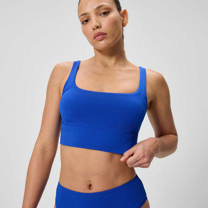 Speedo Solid Square Neck Bikini Top - Sapphire