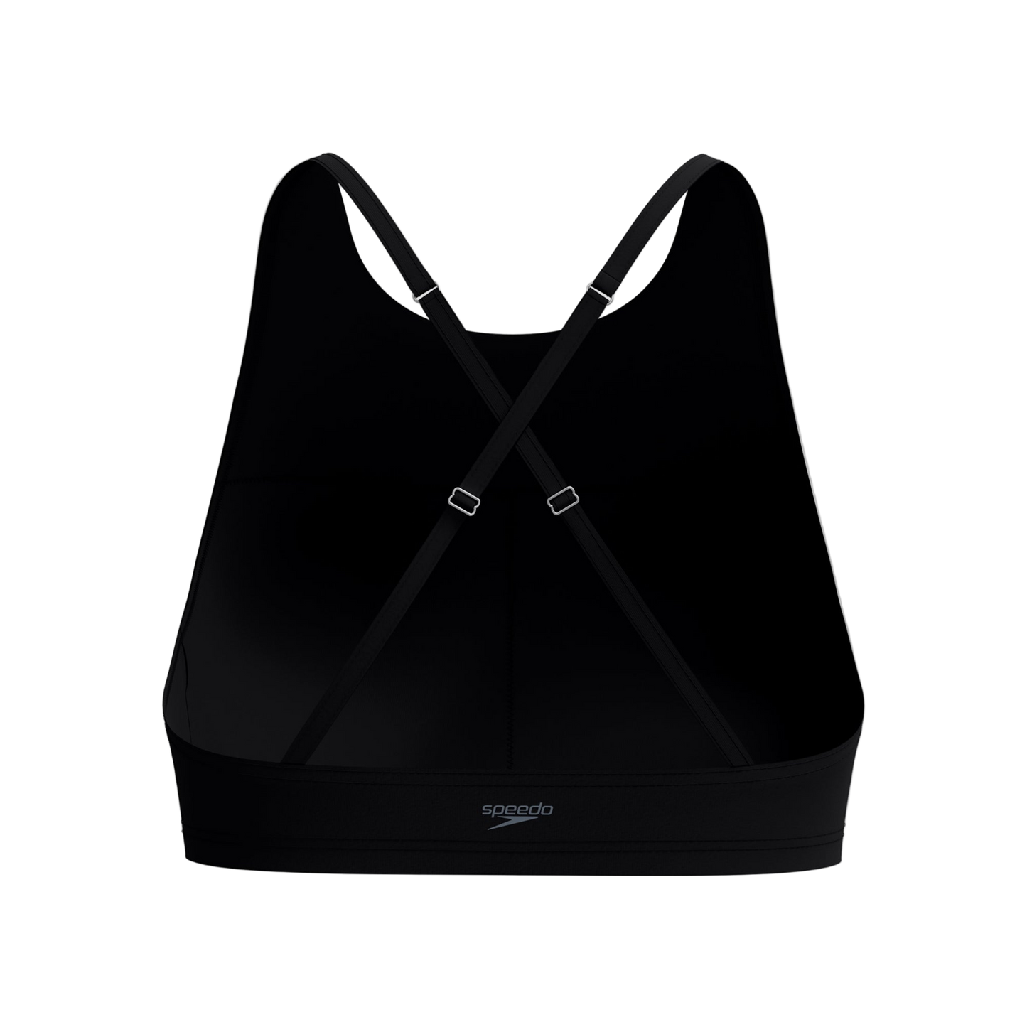 Speedo Solid High Neck Bikini Top - Anthracite