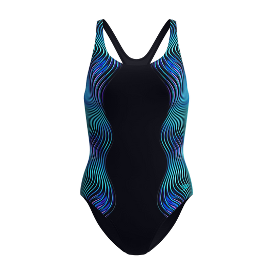 Speedo Print Medalist One Piece Fitness Swimsuit - Anthracite
