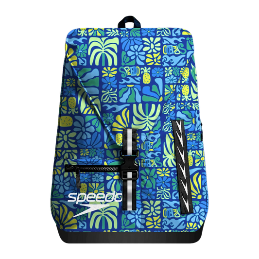 Speedo Printed 35L Team Rucksack Backpack - Summer Stamp Deep Sapphire