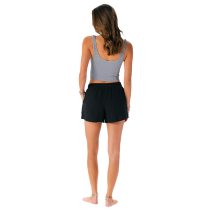 Lotus and Luna Cotton Cabana Shorts - Black