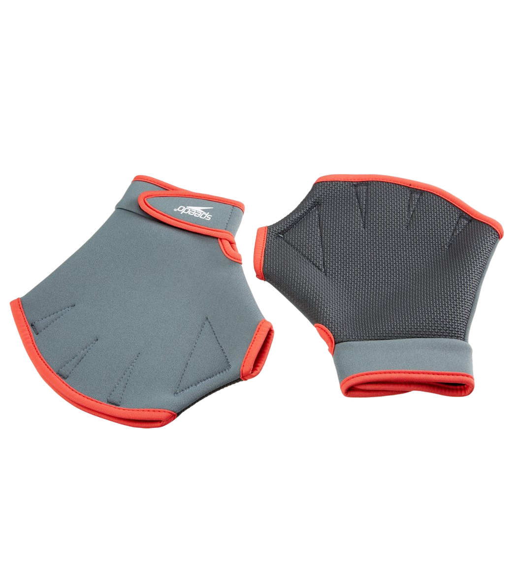 Speedo Aquatic Fitness Gloves - Grey/ Red