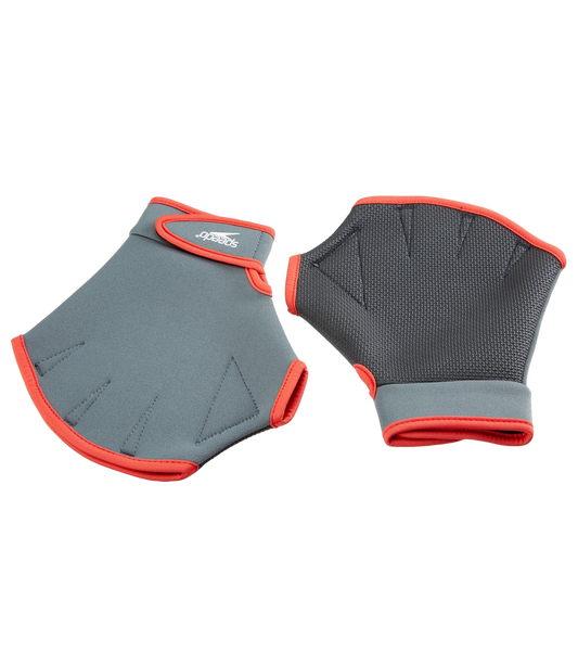 Speedo Aquatic Fitness Gloves - Grey/ Red
