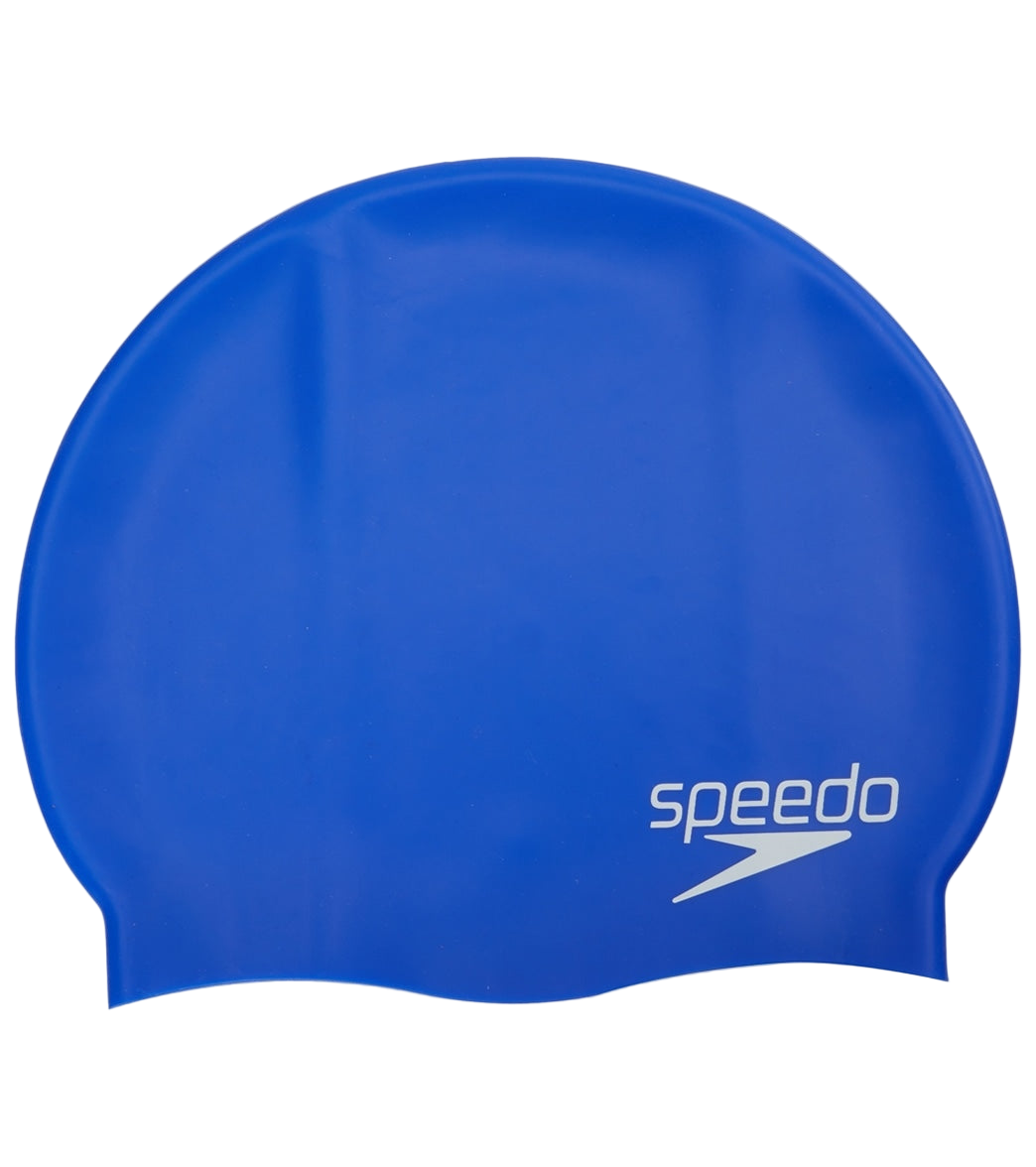 Speedo Junior Solid Silicone Cap - Blue