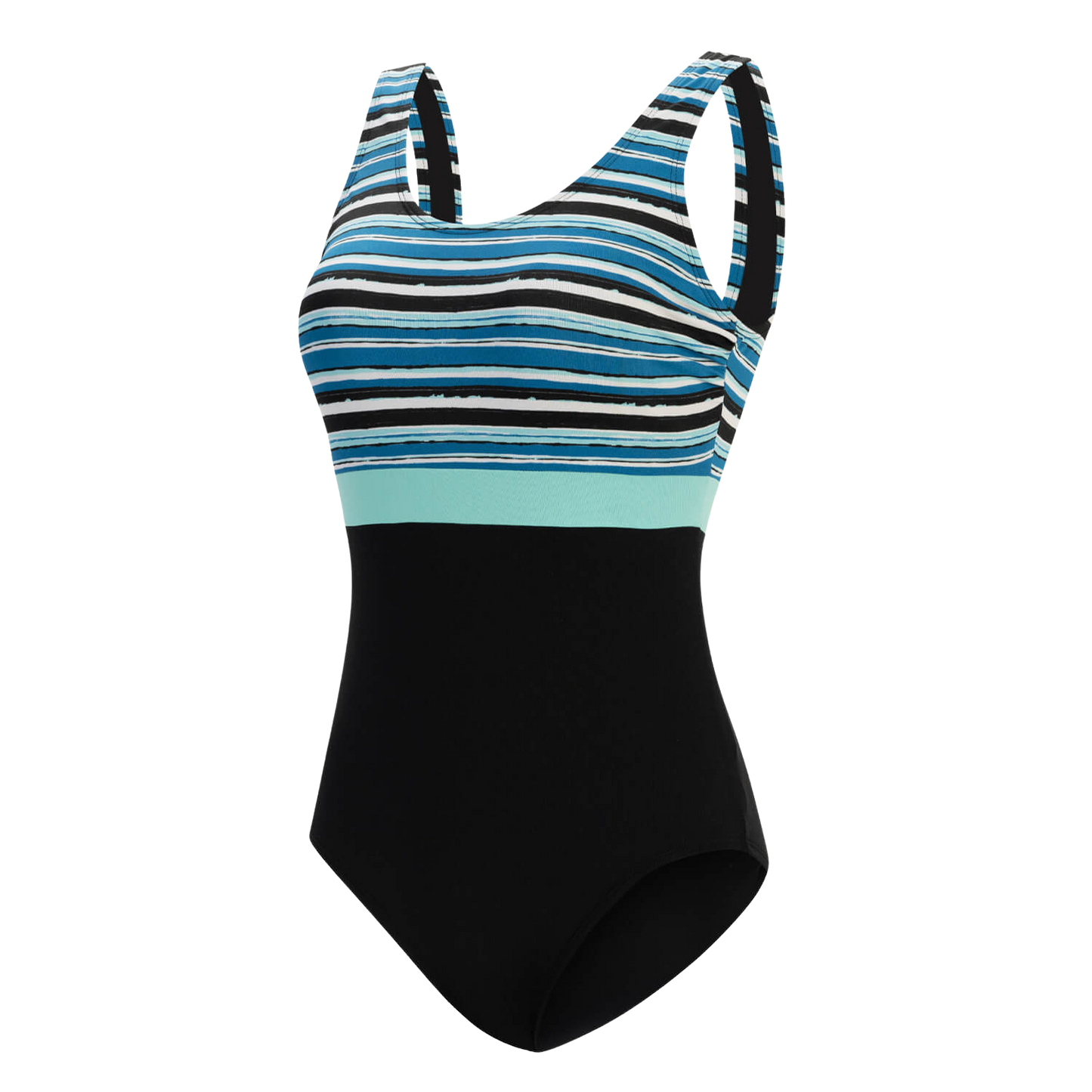 Dolfin Aquashape Moderate Scoop Back Chlorine Resistant One Piece Swimsuit - Harbor Stripe