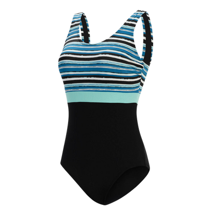 Dolfin Aquashape Moderate Scoop Back One Piece Swimsuit - Harbor Stripe - FINAL SALE