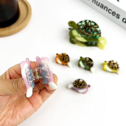 SSR Acetate Mini Blue Turtle Claw Hair Clip