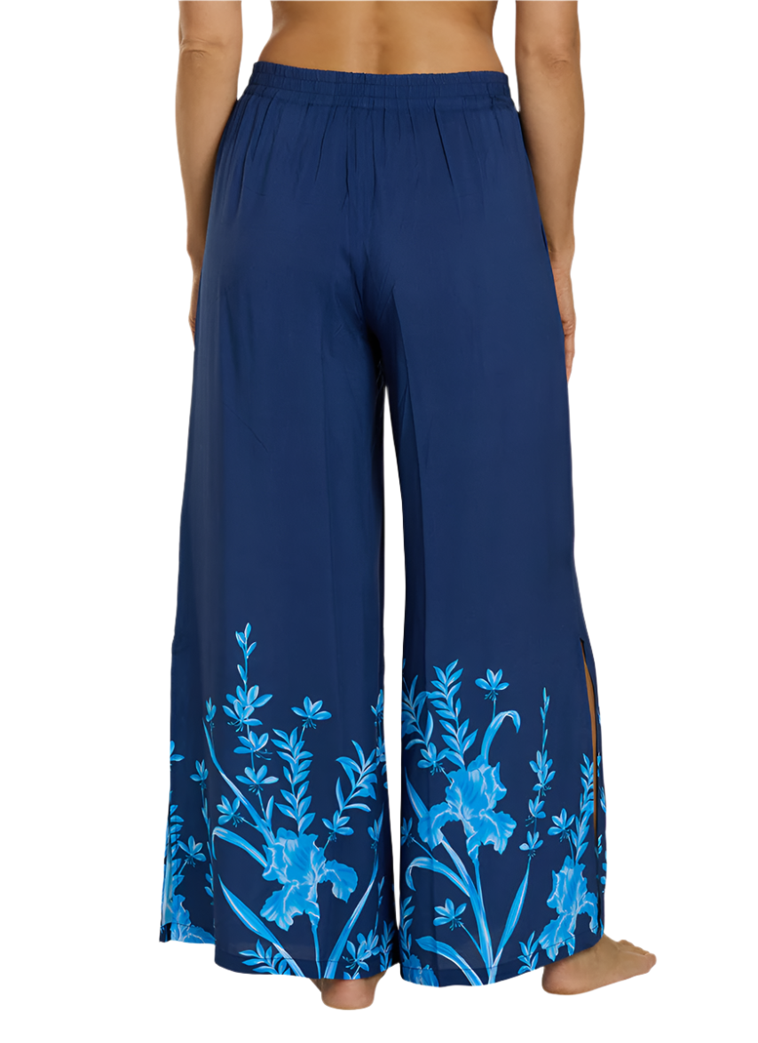 Jantzen Josephine Pull-On Lounge Pant Coverup - Botanical Bloom Blue