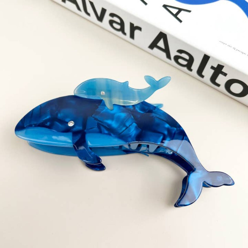 SSR Acetate Whale Family Claw Clip