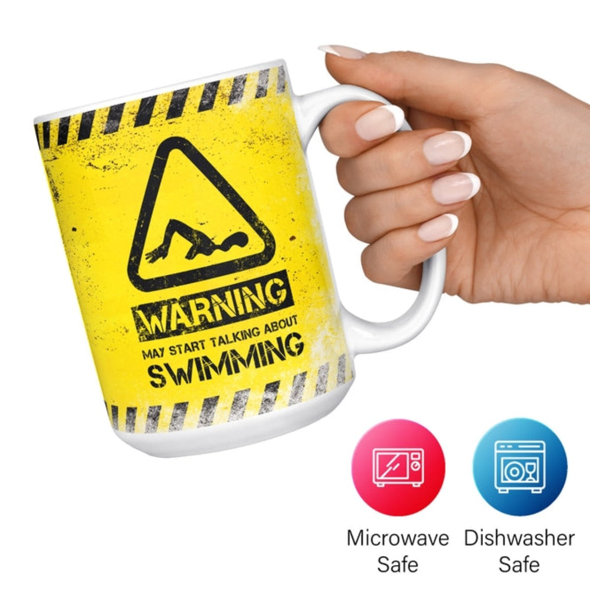 Mug Monster Swimming Mug - Warning May Start Talking About Swimming