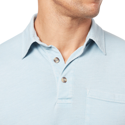 Fair Harbor Men's Atlantic Polo Shirt - Light Blue - FINAL SALE