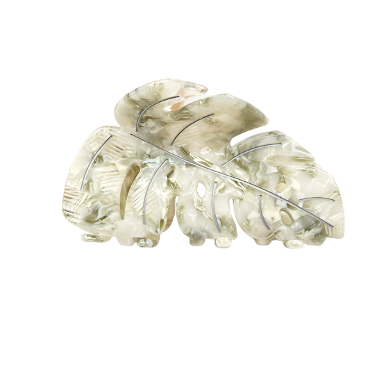 SSR Leaf Hair Claw Clip - Gray/White