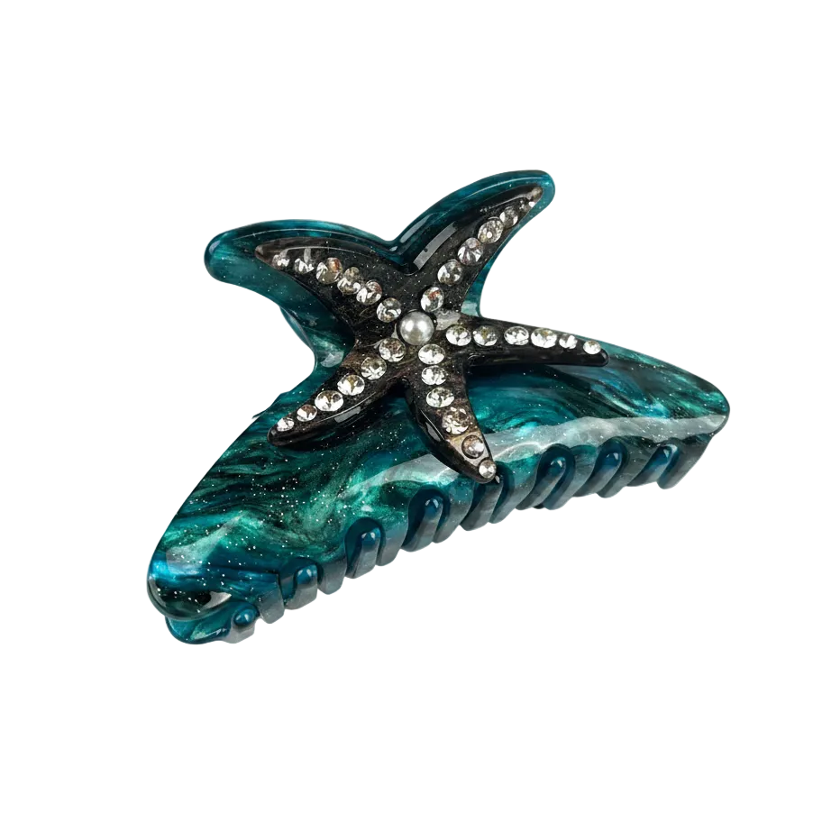 SSR Rhinestone Pearl Starfish Hair Claw Clip