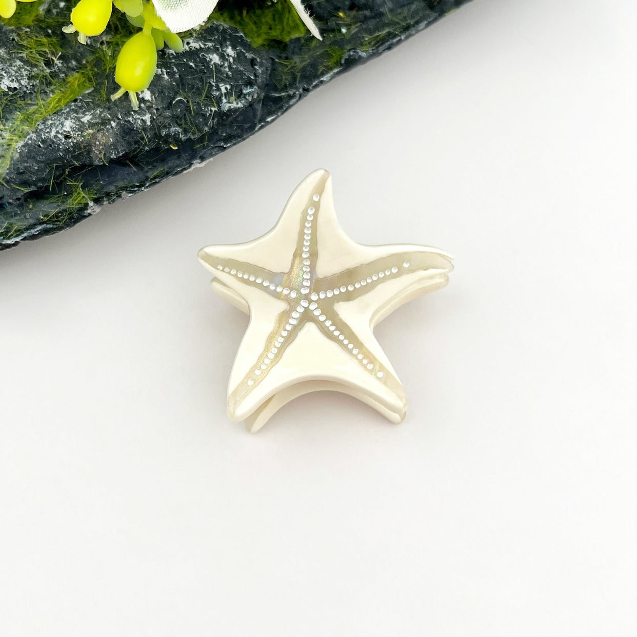 SSR Acetate Mini Starfish Hair Claw Clip - Beige