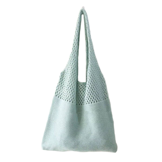 SSR Vintage Knit Tote Beach Bag - Mint