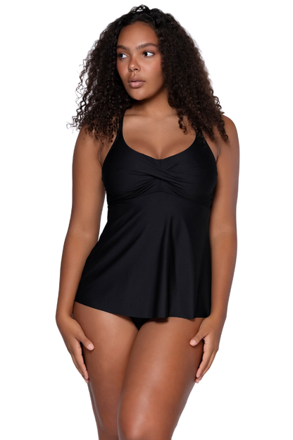 Sunsets Tori Tankini Top - Black