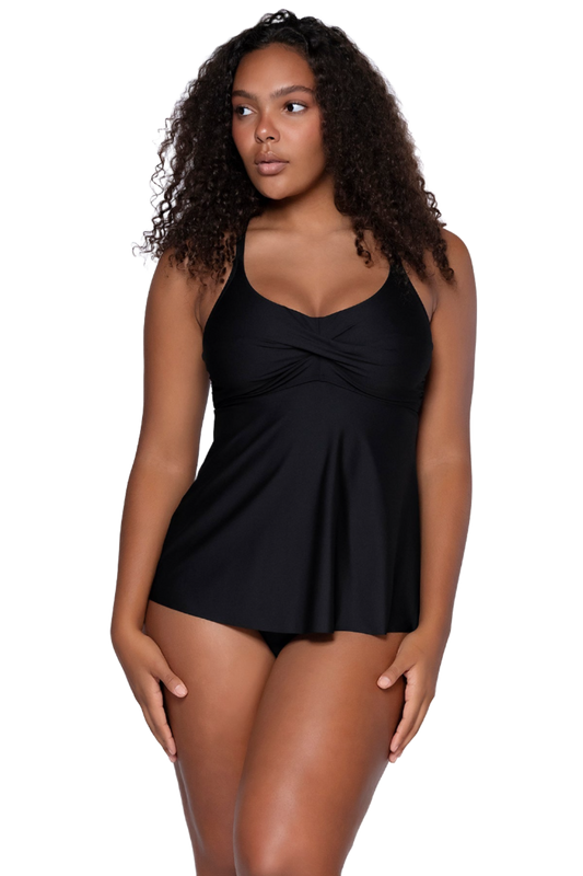 Sunsets Tori Tankini Top - Black