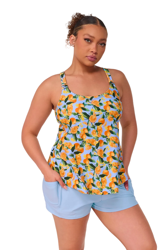 Sunsets Jenna Tankini Top - Clementine