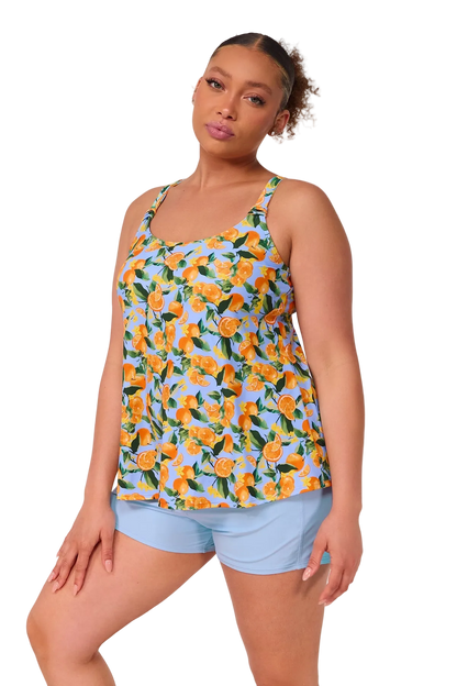 Sunsets Jenna Tankini Top - Clementine