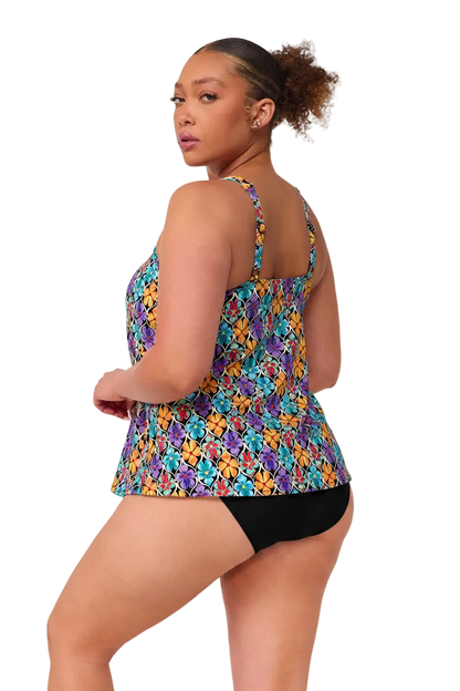 Sunsets Jenna Tankini Top - Trellis Blooms