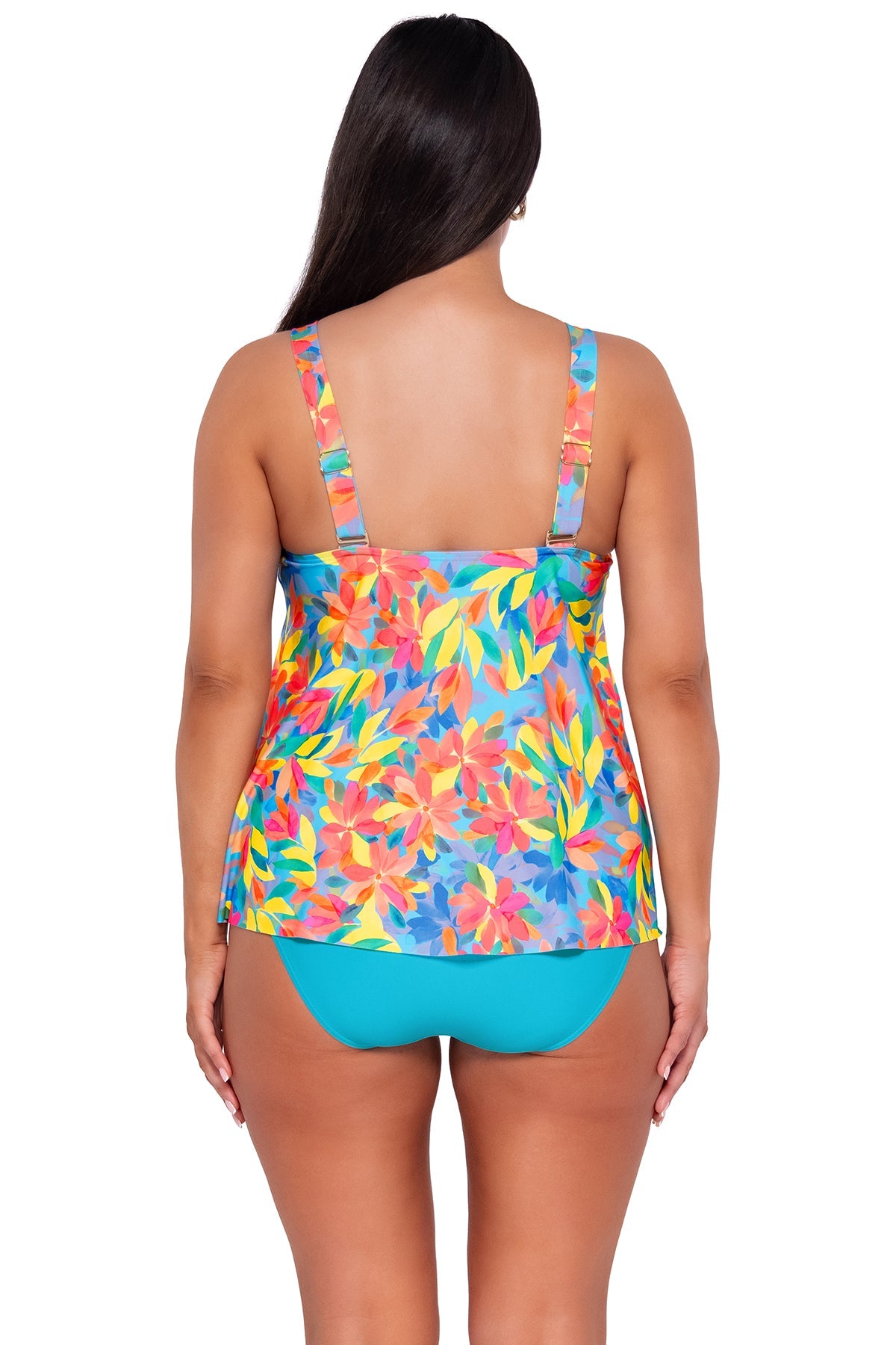 Sunsets Sadie Tankini Top - Shoreline Petals