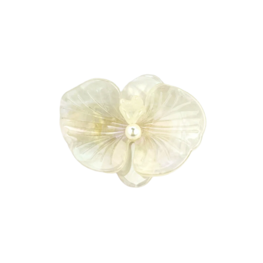 SSR Acetate 3D Phalaenopsis Orchid Hair Claw Clip - Mermaid White