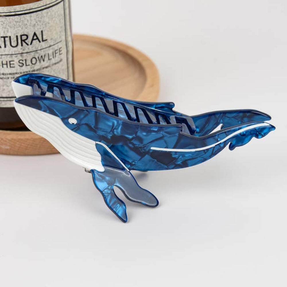 SSR Acetate Whale Hair Claw Clip - Dark Blue